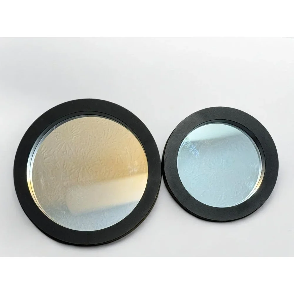 Decorative Circle Shadow Box Style Mirrors Set of 2